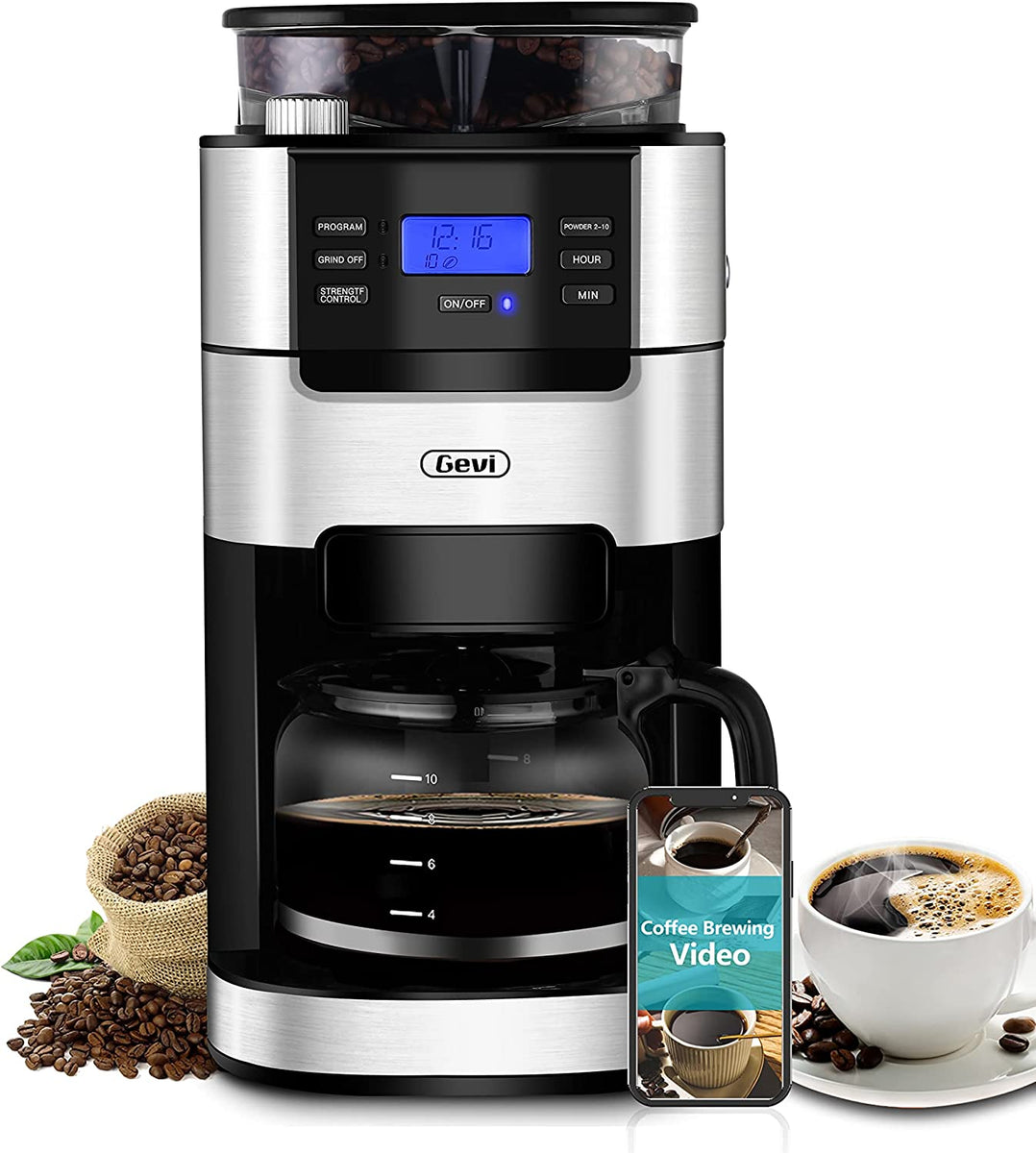 Gevi 4-Cup Coffee Maker with Auto-Shut Off, Small Drip Coffeemaker