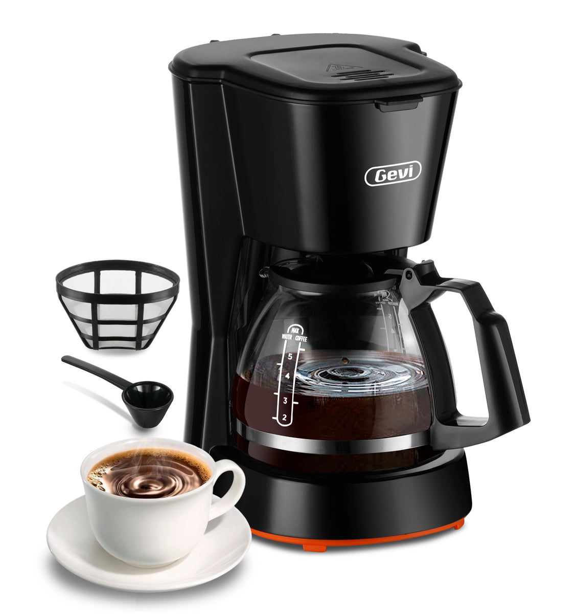 GEVALIA KAFFE by Connaisseur Home Concepts Black SMALL Coffee Maker 4 Cup  GVC