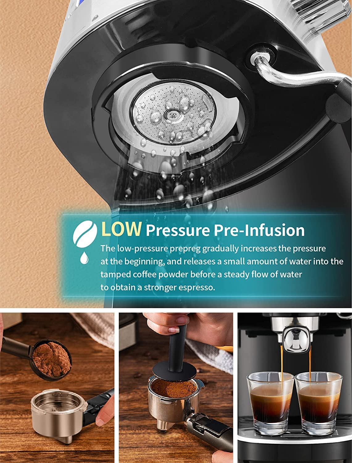 Gevi Espresso Machine with Fast Heating and Milk Frother GECME400BA-U( –  GEVI