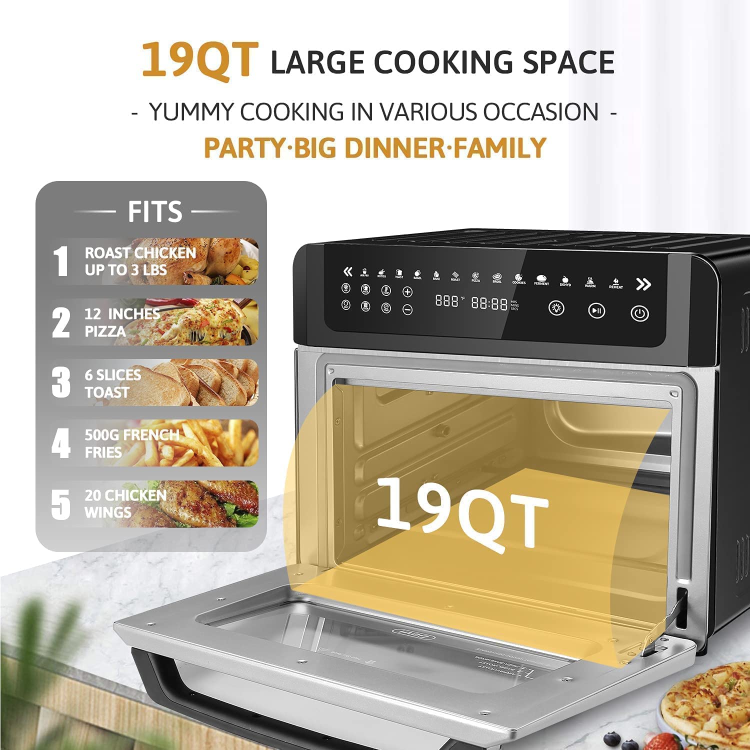 Gevi Air Fryer Toaster Oven Combo, Black – GEVI