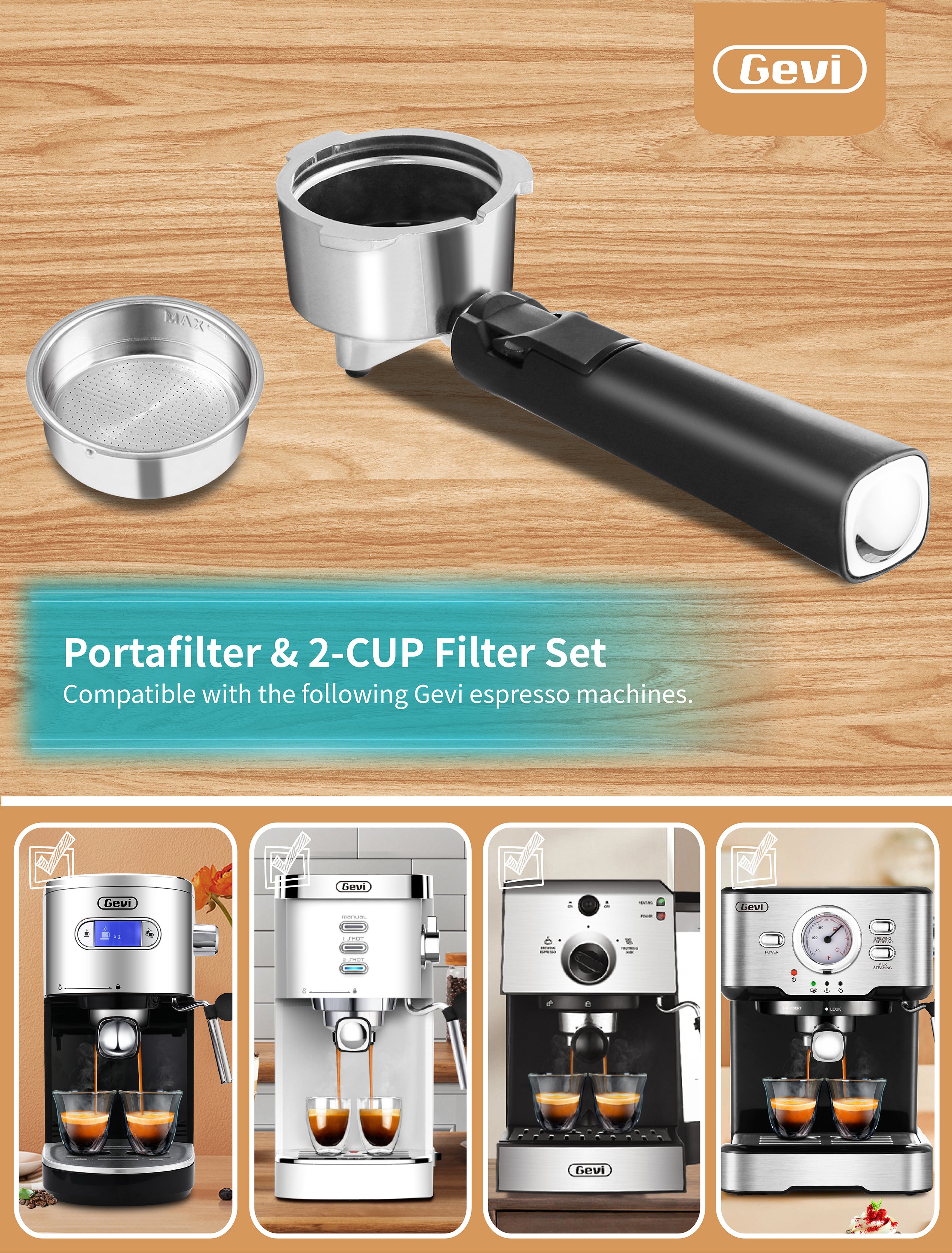 NEOUZA Portafiltro sin fondo de 2.008 in compatible con Gevi 15 Bar,  Yabano, Hamiltion Beach, máquinas de café expreso Farberware con cesta de  filtro