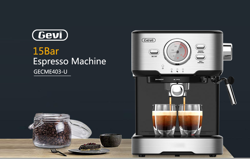 Gevi Espresso Machine 15 Bar with Milk Frother Wand GEVI
