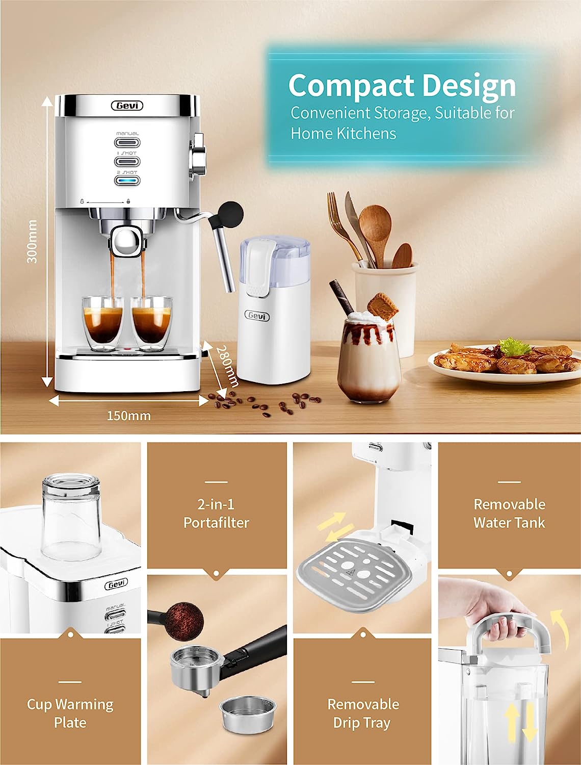 Home Office Automatic Hand Rotating Coffee Maker