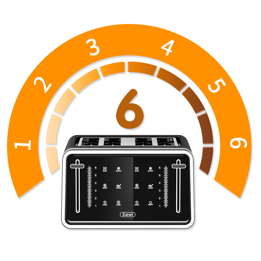 Gevi 4 Slice Toaster, LED Display, Dual Control Panels, 6 Shade Settin –  GEVI