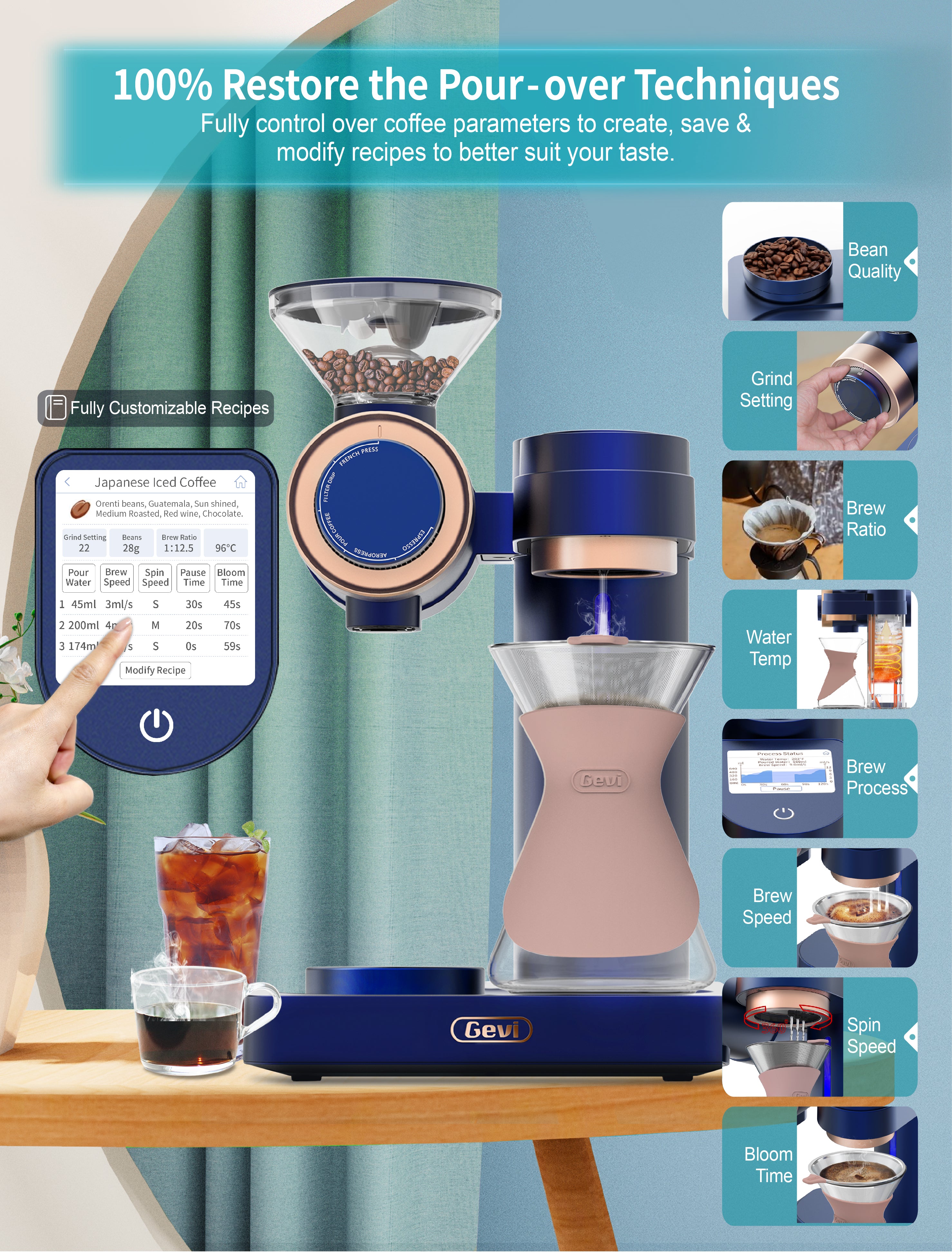 Gevi 4-in-1 Smart Pour-over Coffee Machine Silver