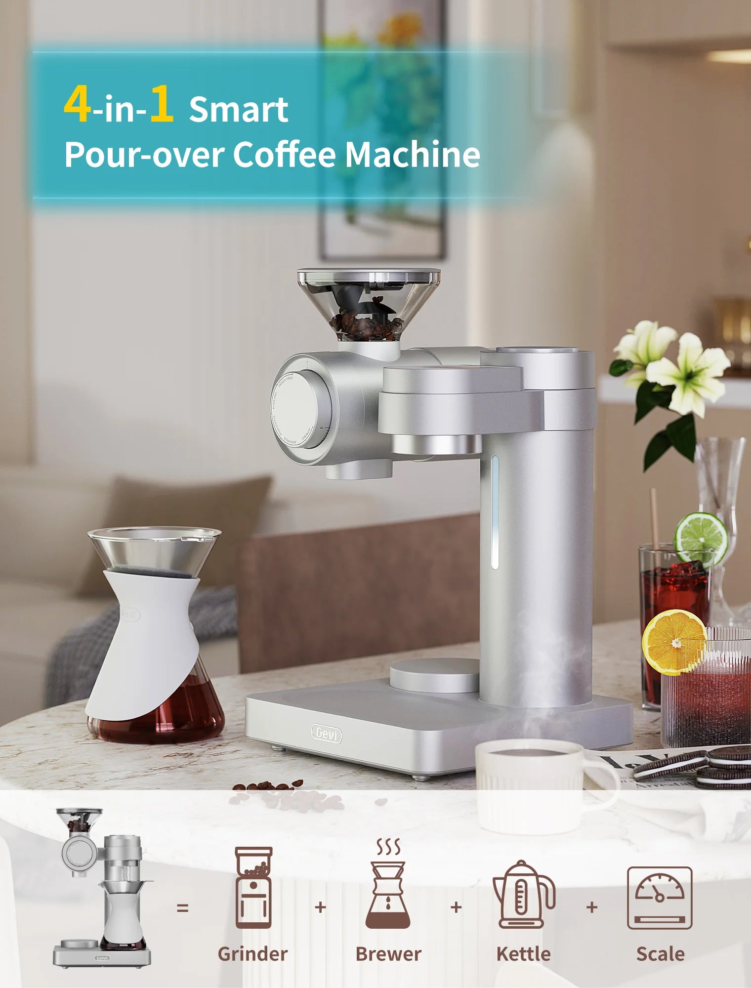 Gevi 4-Cup Coffee Maker with Auto-Shut Off and Cone Filter – GEVI