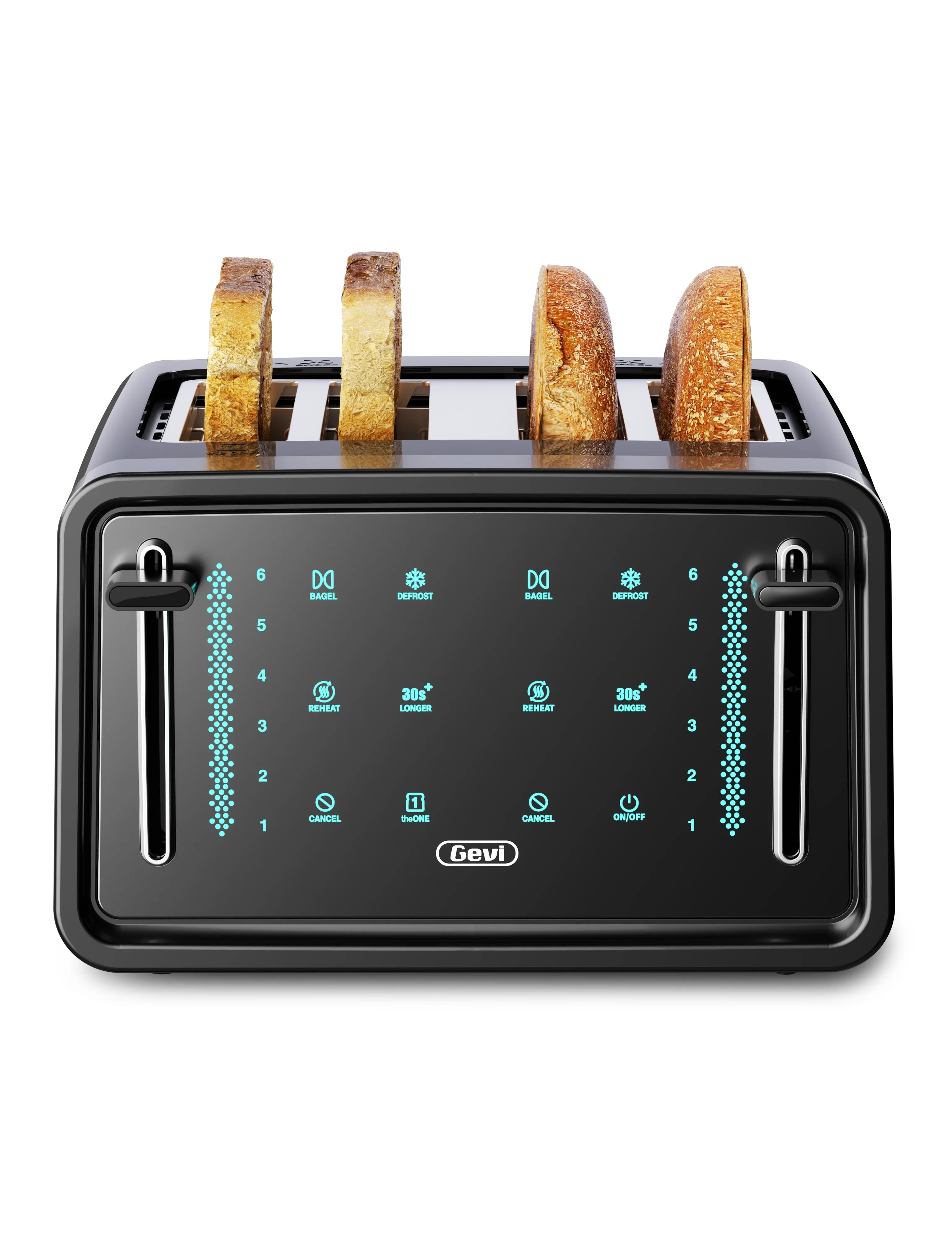2 Slice Black Bread Toaster Toasting Breakfast Small Kitchen Appliances 6  Shades