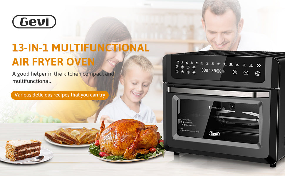Gevi Air Fryer Toaster Oven Combo, Large Digital LED Screen Convection Oven  with Rotisserie and Dehydrator, Extra Large Capacity Countertop Oven with  Online Recipes - Yahoo Shopping