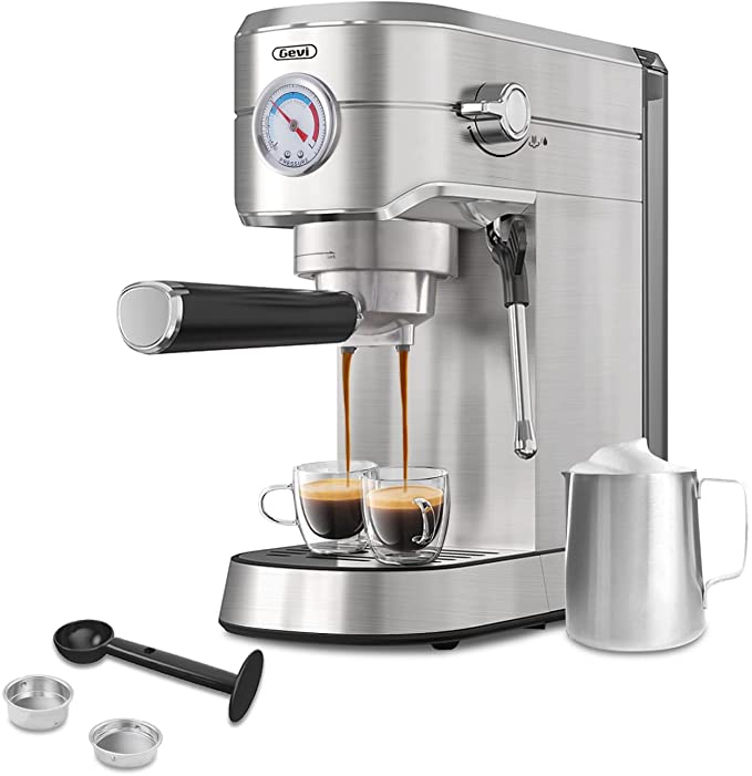 Gevi 20 Bar Espresso Machine with Burr Coffee Grinder Set