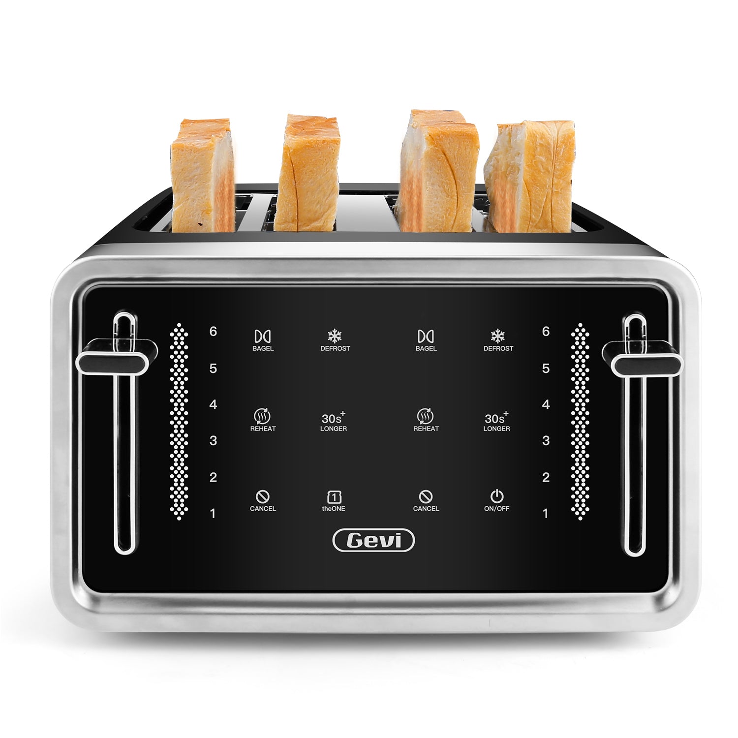 Gevi 4 Slice Toaster, LED Display, Dual Control Panels, 6 Shade Settin –  GEVI