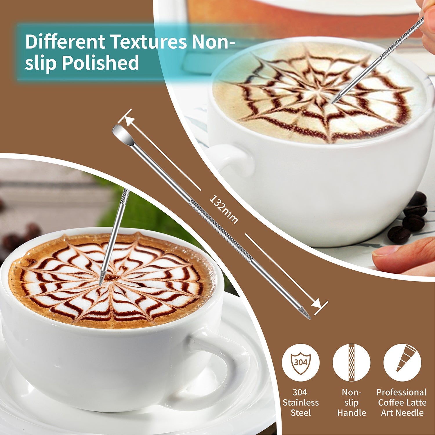 Cocoa Shaker,coffee Powder Shaker 16 Pcs Coffee Cappuccino Stencils &  Barista Pen For Cappuccino Po