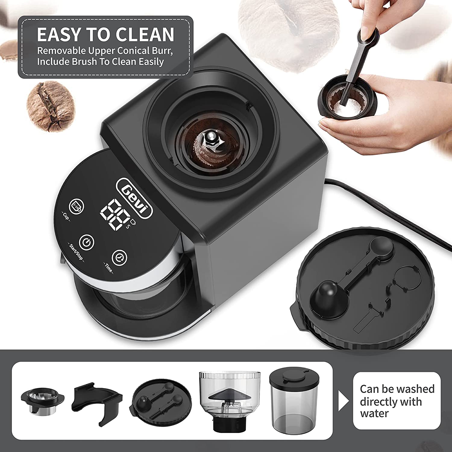 35 Grind Settings Cups Electric Conical Burr Coffee Grinder for