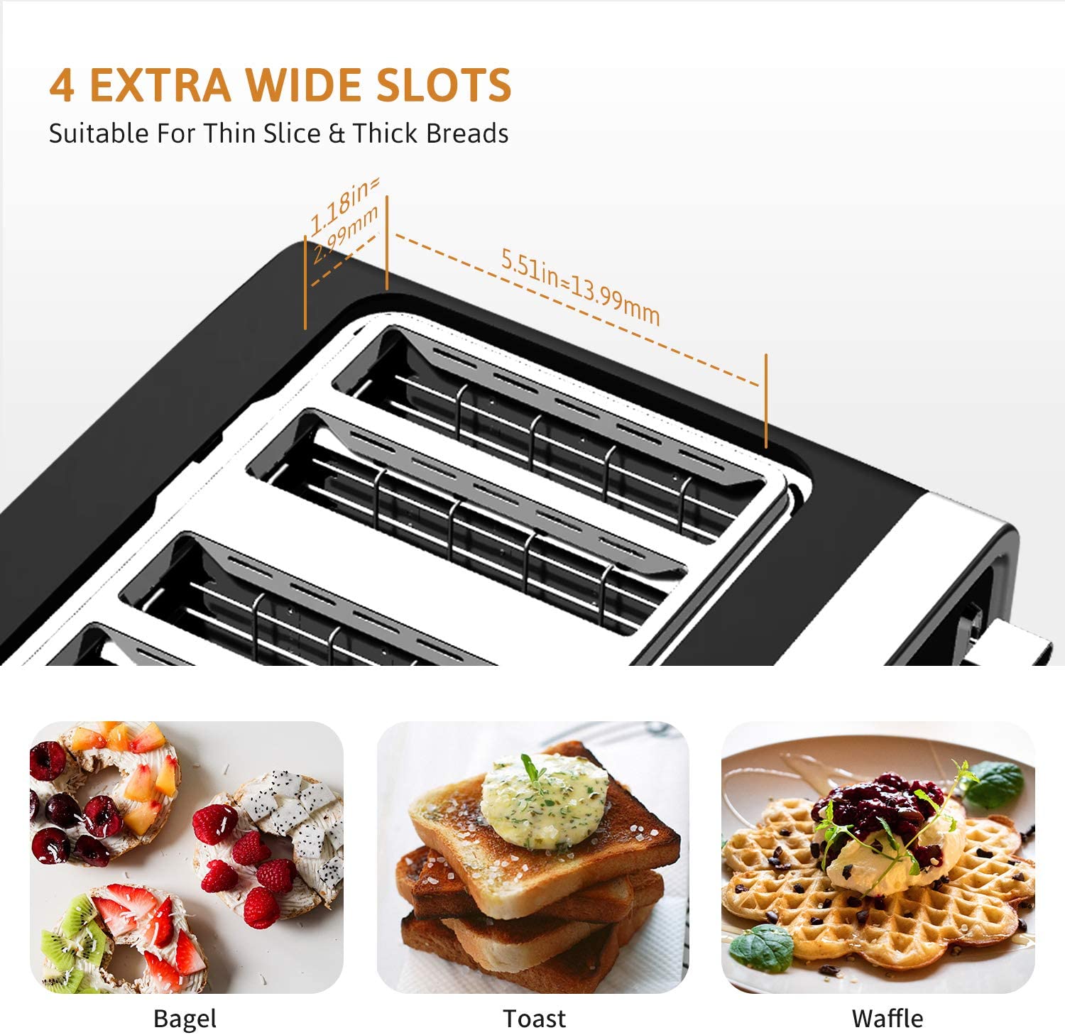 Toaster 2 Slice Best Prime Toasters Stainless Steel Black Bagel Toaster  Evenly and Quickly with 2 Wide Slots 7 Shade Settings and Removable Crumb  Tray for Bread Waffles: Home & Kitchen 